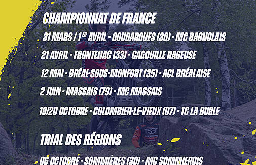 Championnat de france trial et mini trial , le calendrier 2024